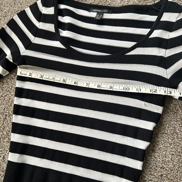 Mango Black and white fitted sweater dress - Picture 2 of 8